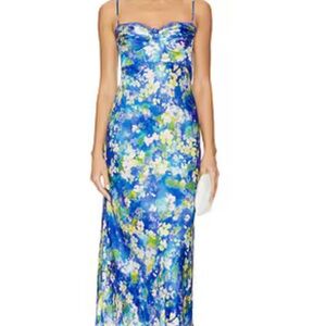ASTR Blue Floral Midi Dress